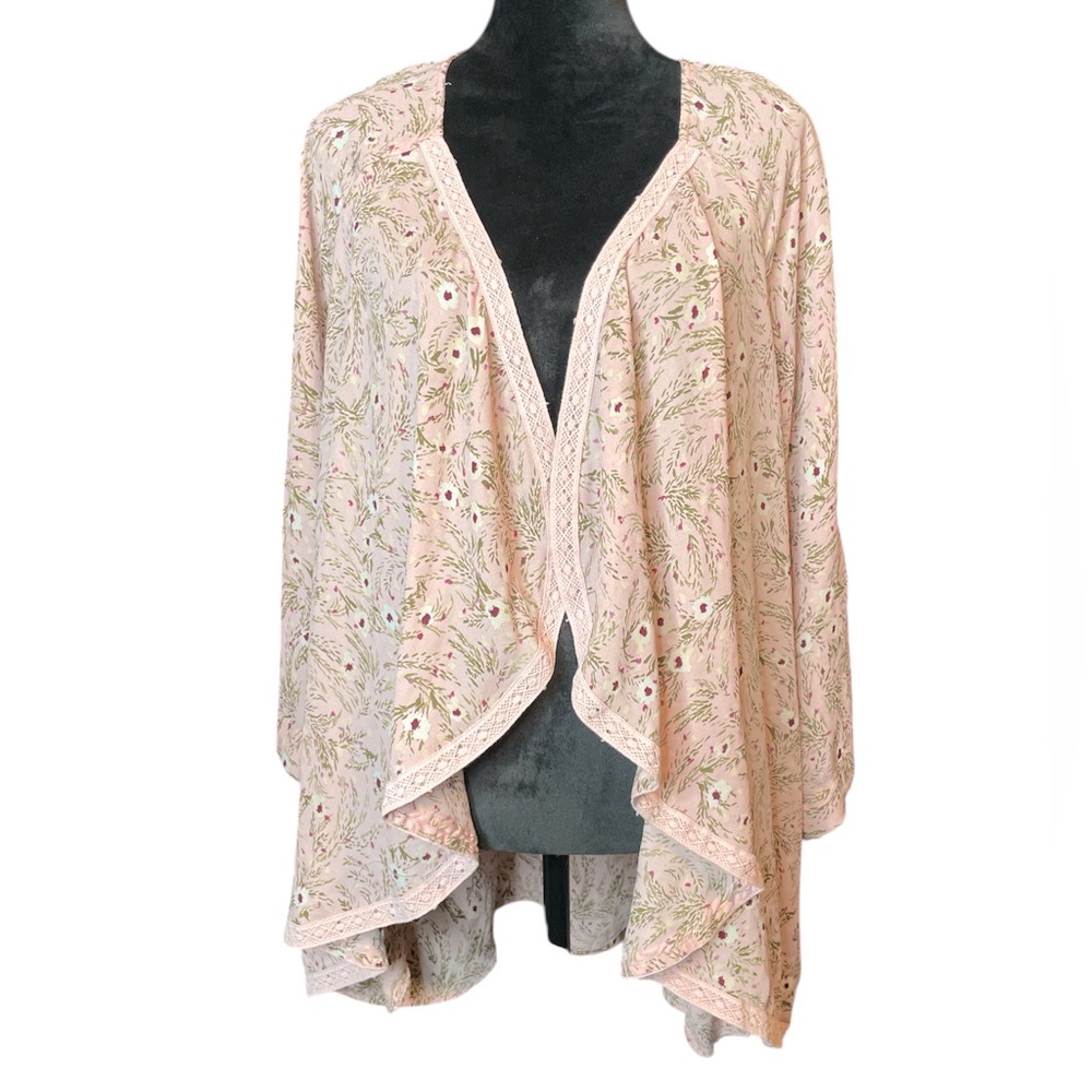 Downing Studio Floral Pink Women's Cardigan/Cover Up